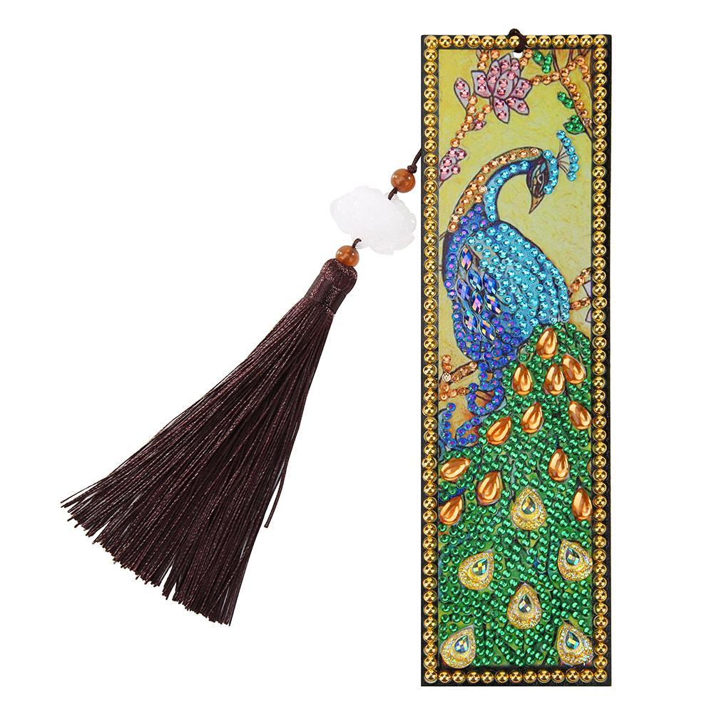 

Peafowl-DIY Creative Diamond Tassel Bookmark, 501 Original