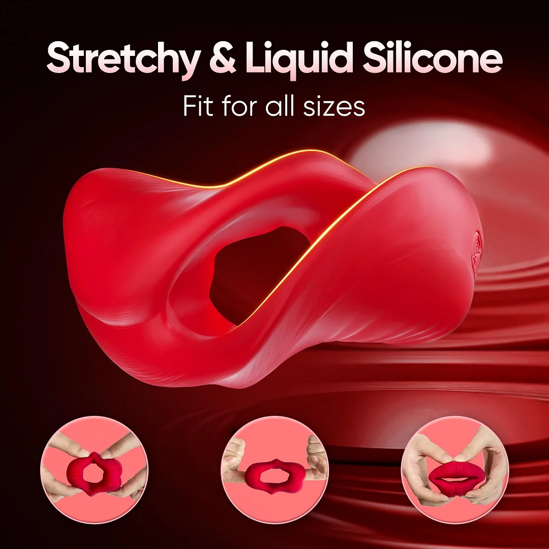 Unique Red Lip Silicone Penis Ring Enjoys Pleasure