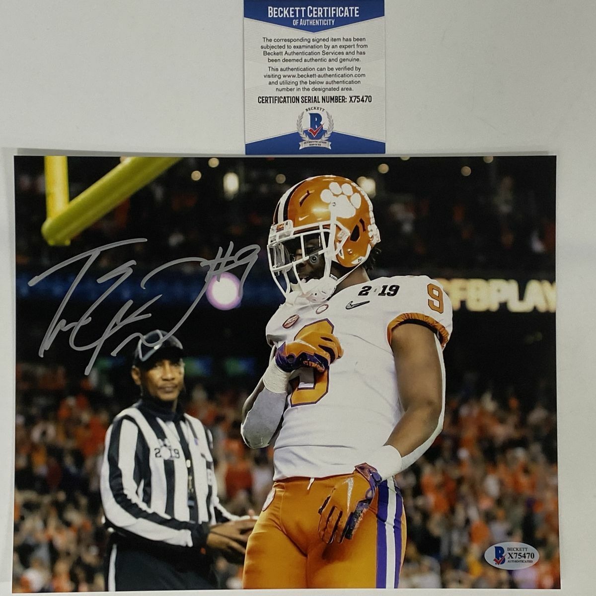 Autographed/Signed TRAVIS ETIENNE JR Clemson Tigers 8x10 Photo Poster painting Beckett COA #4