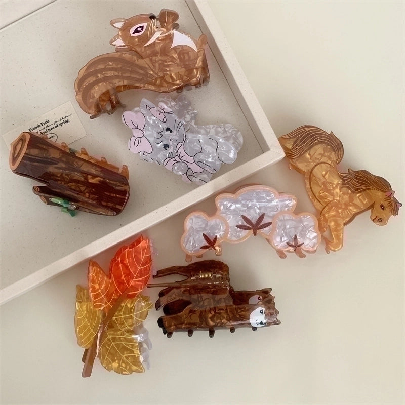 Women’s Korean Style Animal Acetic Acid Sheets Hair Claws