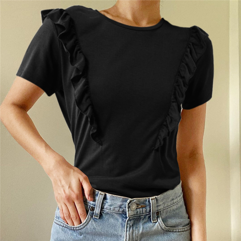 Women's Summer Fashion New T-shirt Casual Loose Round Neck Top