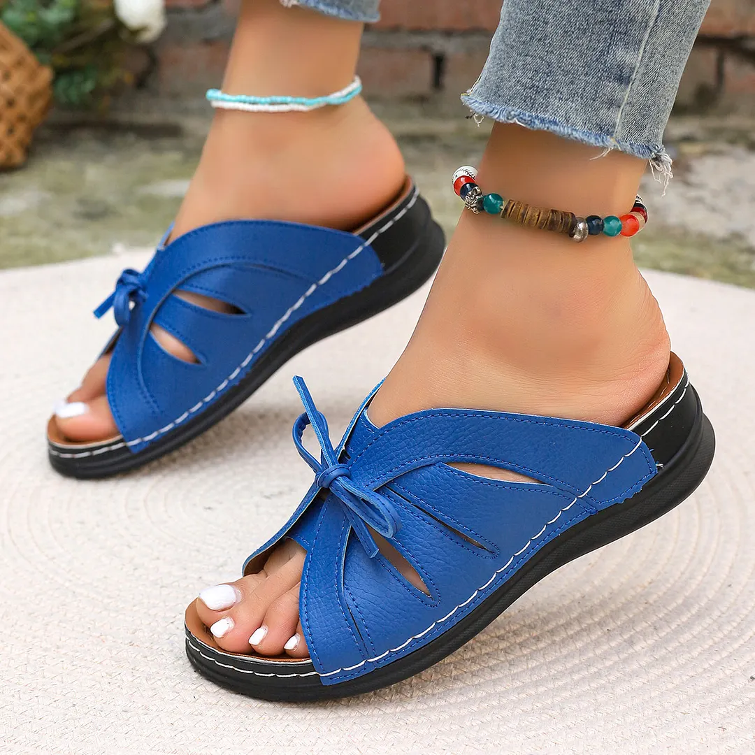 Breakj Breakj Slopes And Slippers Summer New Bow Fish Mouth Cold Slippers Rocking Line Beach Cool Slippers