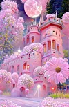 Luxury AB Velvet Diamond Painting Kit - Blossom Moon Castle
