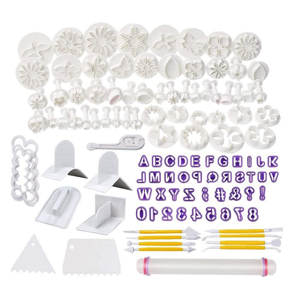 

114pcs/Set Fondant Cake Mold Baking Cookie Cutter Modelling Decorating Tool, 501 Original