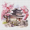 Peach Blossom Pavilion-11CT Stamped Cross Stitch 40*40cm/15.75*15.75in tapestrymarket