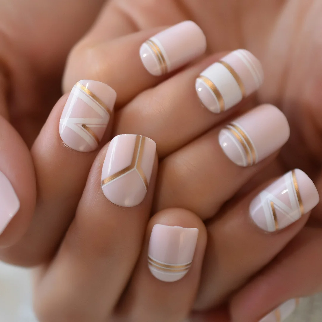 Detachable Sqare Nail Press On Fullcover Fingernail Tips Medium New Designs Gel Artificial Nail Professional Manicure False Nail-Nail Inspo