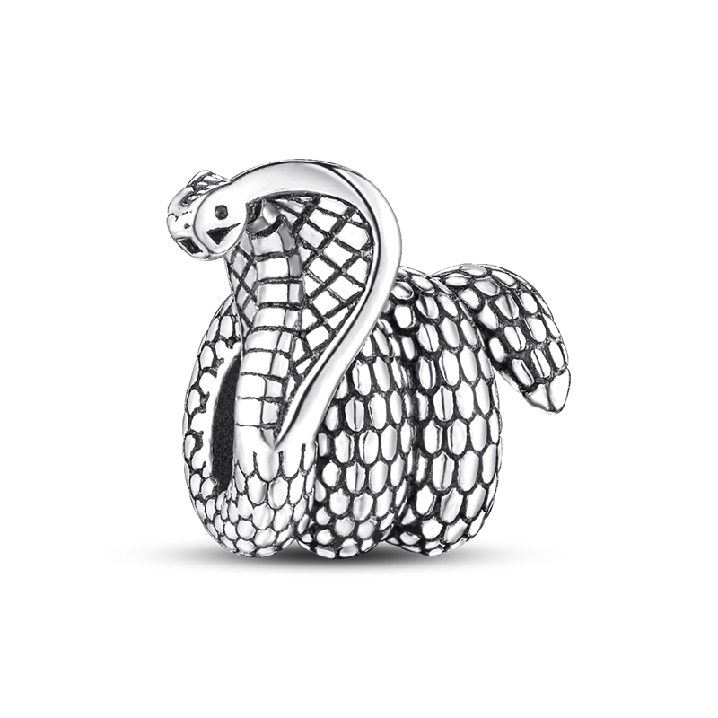 925 Silver cobra Beads for Original Bracelet Charms Fine Jewelry Accessories KTC056