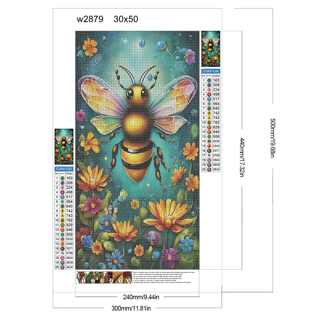 Diamond Painting - Full Round Drill - Flower Bee(Canvas|30*50cm)