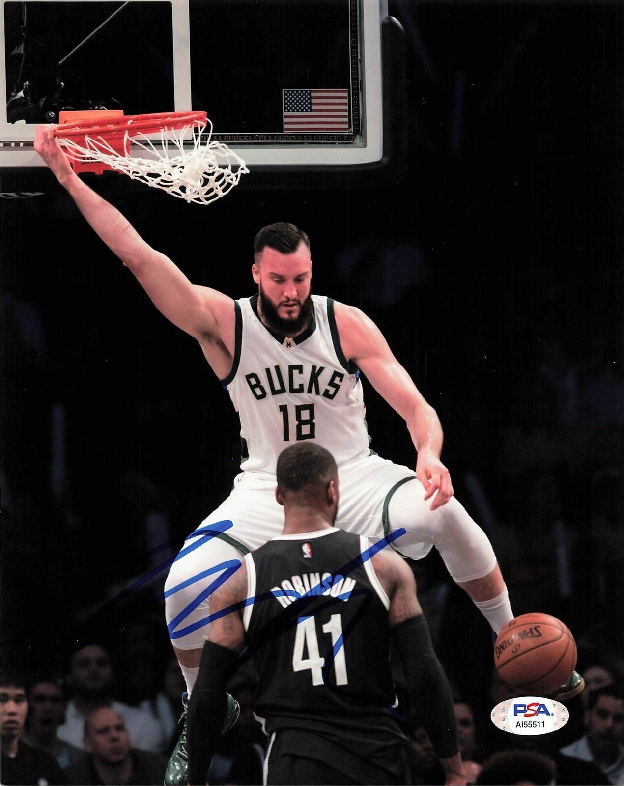 MILES PLUMLEE signed 8x10 Photo Poster painting PSA/DNA Milwaukee Bucks Autographed