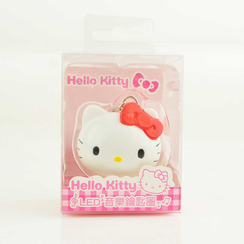 Hello Kitty Head Die Cut Keychain Strap LED 6 Melodic Tunes Key Ring Hoop Red A Cute Shop - Inspired by You For The Cute Soul 