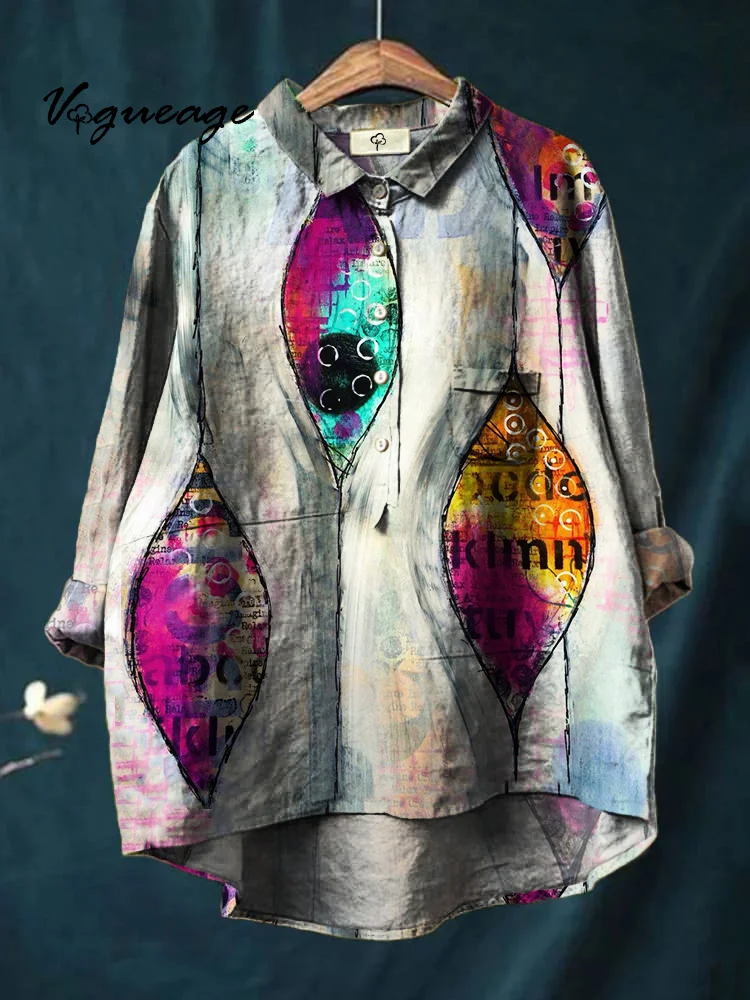 Generous Gentle And Unique Flowers Printed Cotton And Linen Shirt