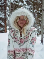 Bohemian Style Women's Winter Warm Hooded Knitted Sweater