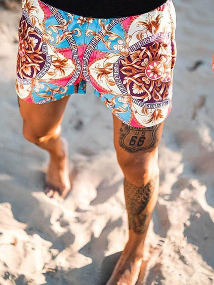Teena's Family Hut Hot Sale Hawaiian Beach Shorts Men's Printed Loose Teen Beach Casual s Men's Quick-Dry Shorts