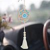 2Pcs Diamond Painting Wooden Double Sided Snowflake Wreath Hanging Tassel Pendant