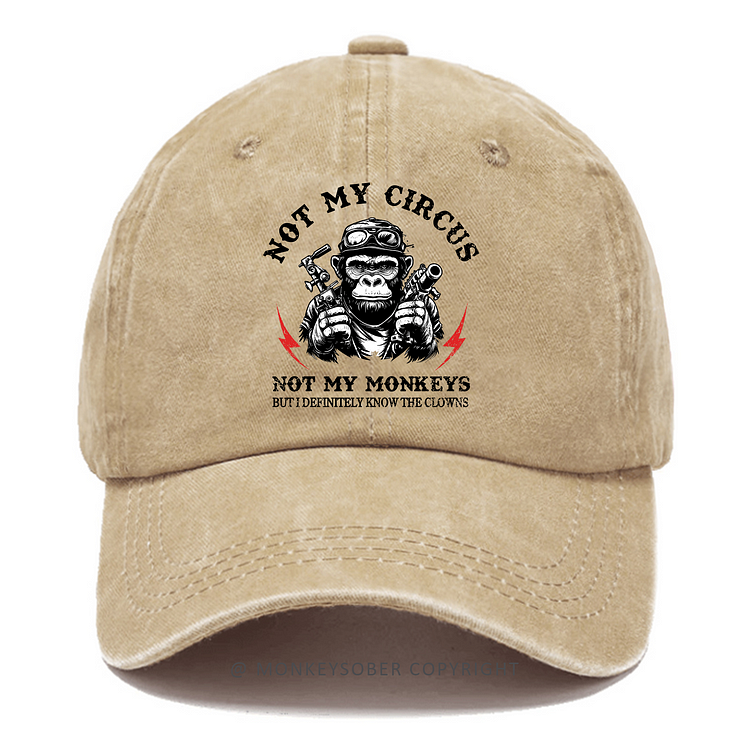 Personalized "Not My Circus Not My Monkeys But I Definitely Know The Clowns" Custom Washed Baseball Caps