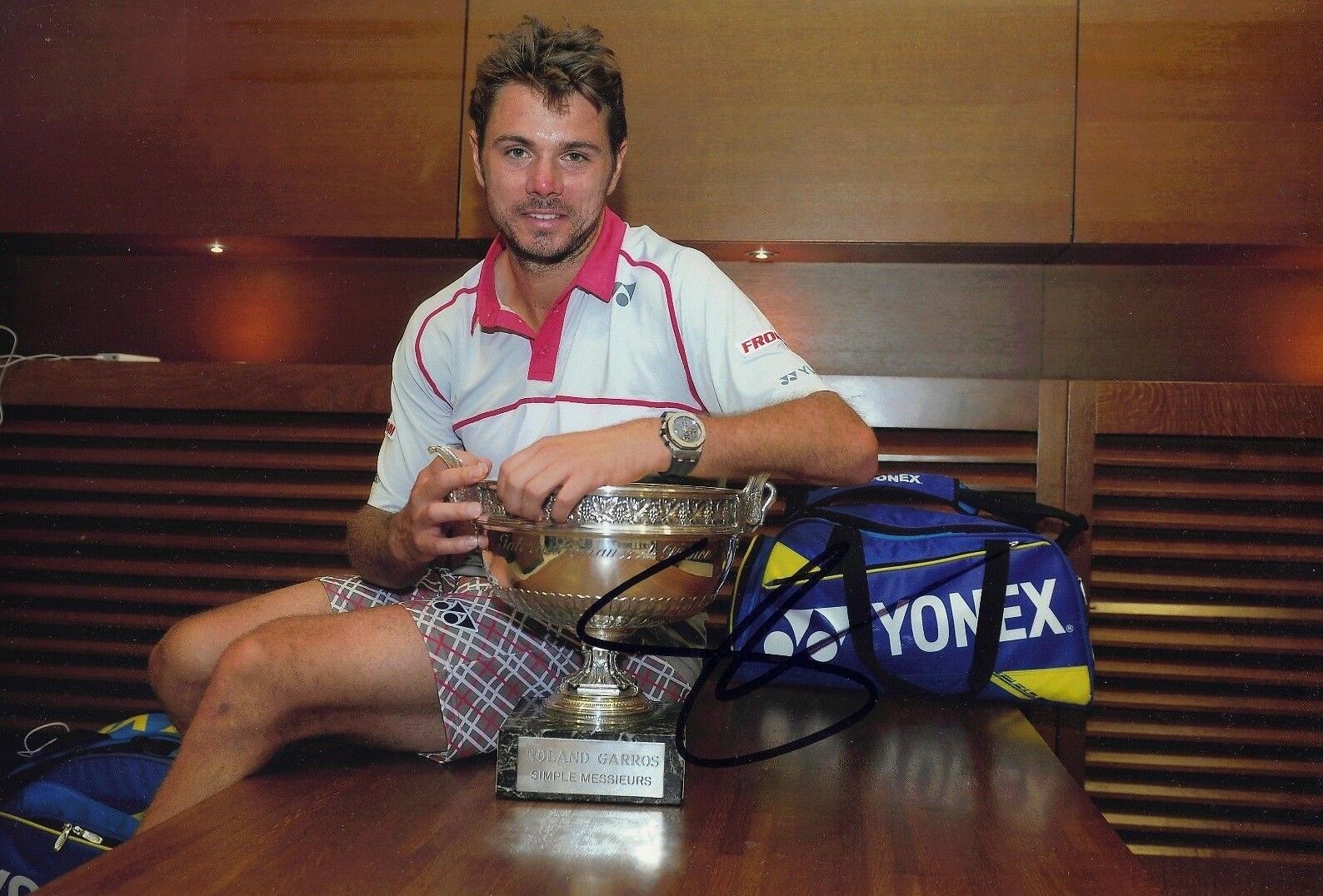 Stanislas Wawrinka Signed 12X8 Photo Poster painting 2015 FRENCH Open AFTAL COA (A)