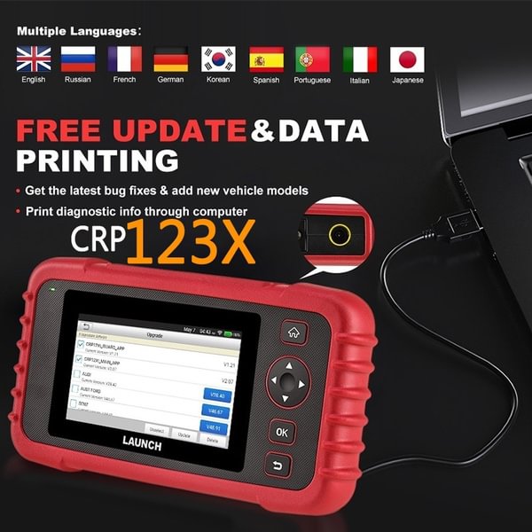 Launch CRP123X OBD2 Scanner For ABS SRS Transmission Engine Code Reader ...