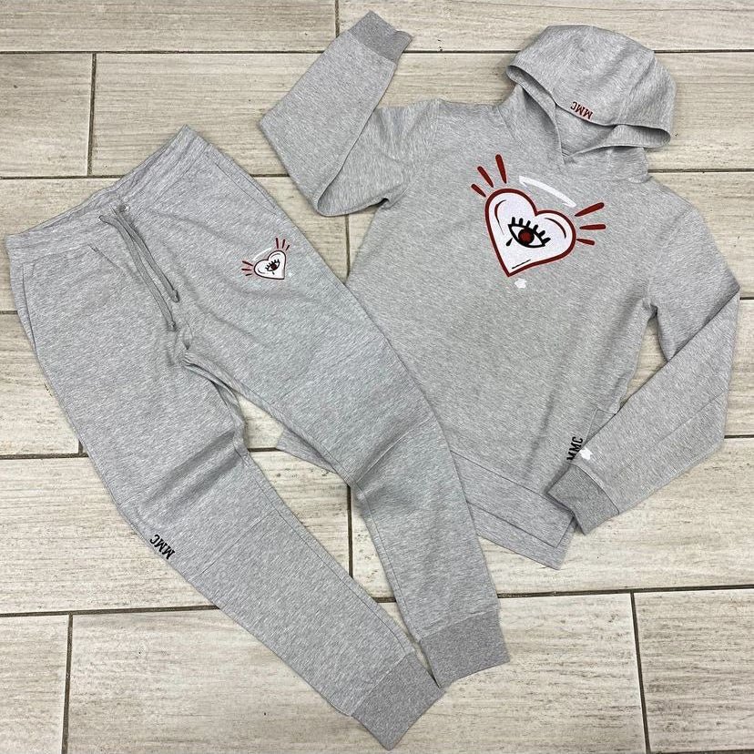 Chic casual print hoodie tracksuit