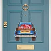 DIY Diamond Painting Truck Decor Wooden Welcome Sign with 12 Interchangeable Holiday Icons, Farmhouse Style Hanging Kit