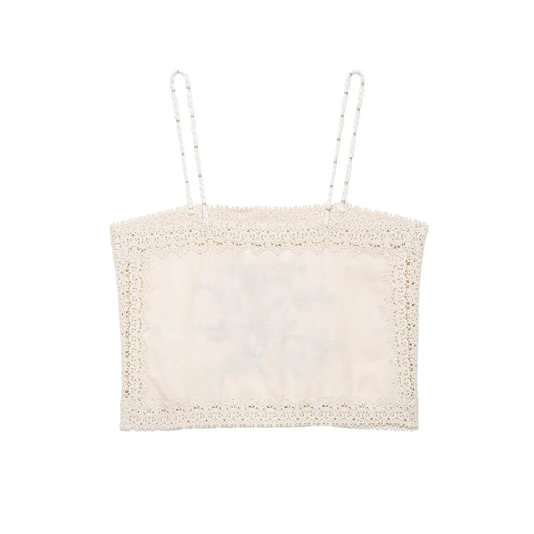 Nigikala Nigikala Women's Explosive Knitted Embroidered Small Color Daisy Sling + Shorts Set