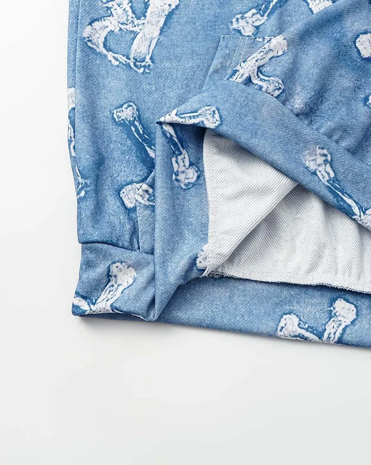 Denim Printed Patch Tracksuit Coord Sets Denim Printed Patch Tracksuit Coord Sets