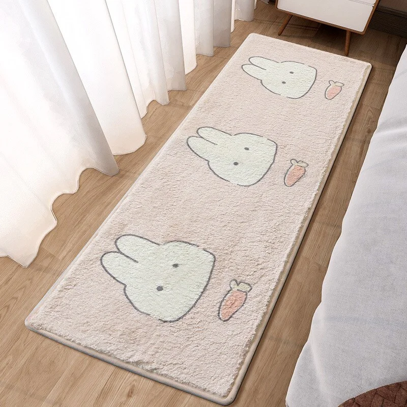 Athvotar Bedroom Long Carpet Super-Density Fluffy Plush Kawaii Bedside Floor Mat Absorbent Non-Slip Bathroom Doormat Area Rugs