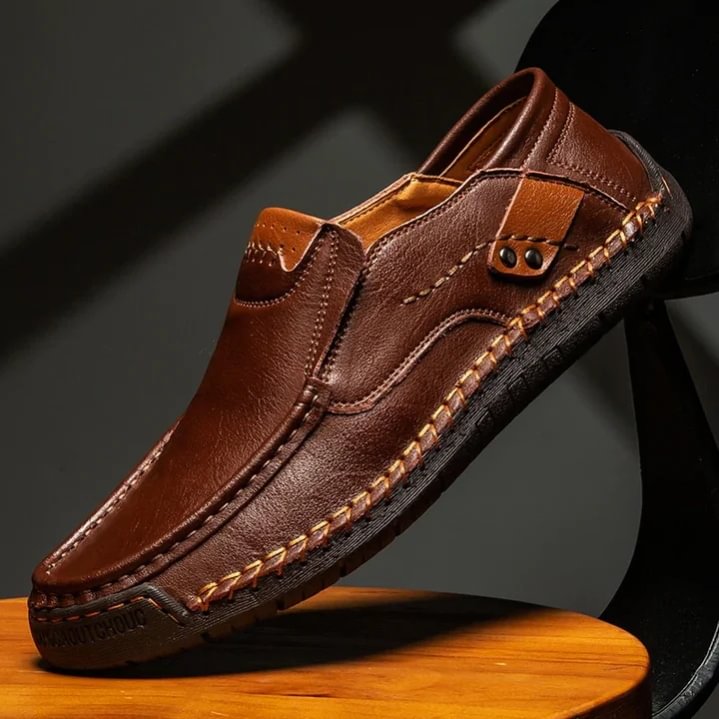 Men's Genuine Leather Comfort Soft Slip-On Casual Loafers
