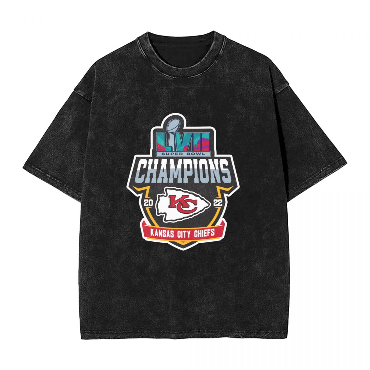 Kansas City Chiefs Super Bowl LVII Champions 2022 Washed Oversized Vintage Men's T-Shirt