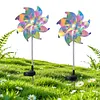 Solar Rainbow Pinwheel Garden Light with LED Solar Lights Solared Powered Wind Spinner Stake Waterproof Decorative Wind Spinner Lawn Lights for Lawn Patio Walkway Flower Bed