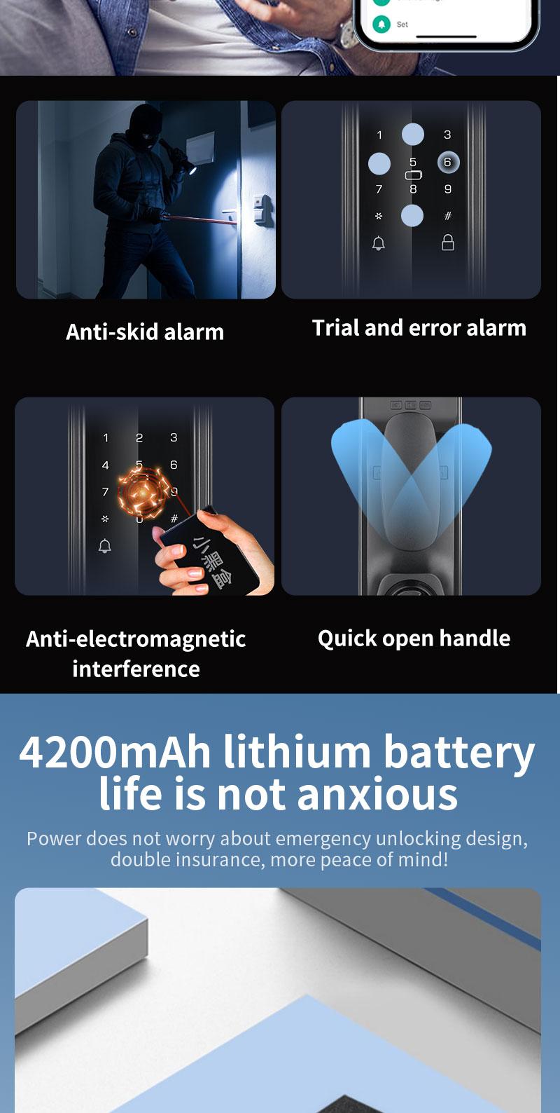 Product Introduction of Puxin DF65 3D Face & Fingerprint Smart Lock - Wi-Fi Enabled, Battery/USB Powered, HD Display, Aluminum Alloy Door Lock for Home Security 10