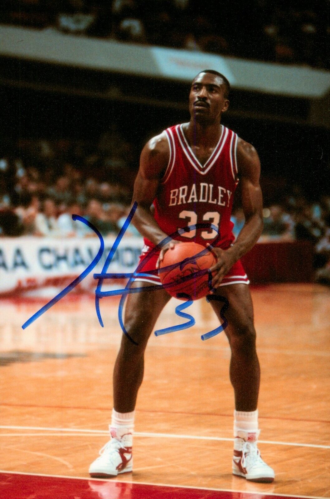 Hersey Hawkins Signed 6x4 Photo Poster painting Bradley Hornets Seattle Sonics Autograph + COA