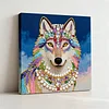 DIY Pearl Painting Wolf for Home Decor with Frame(25x25cm)