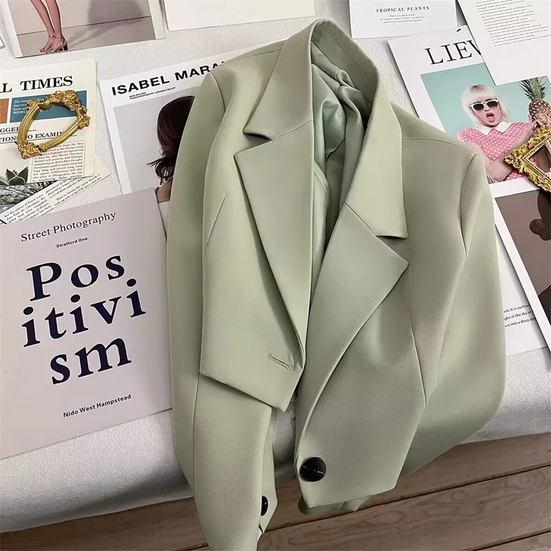Toloer Toloer Spring And Autumn Jade Green Season New Students Versatile Small Suit Fashion Girl-Outfit Ideas