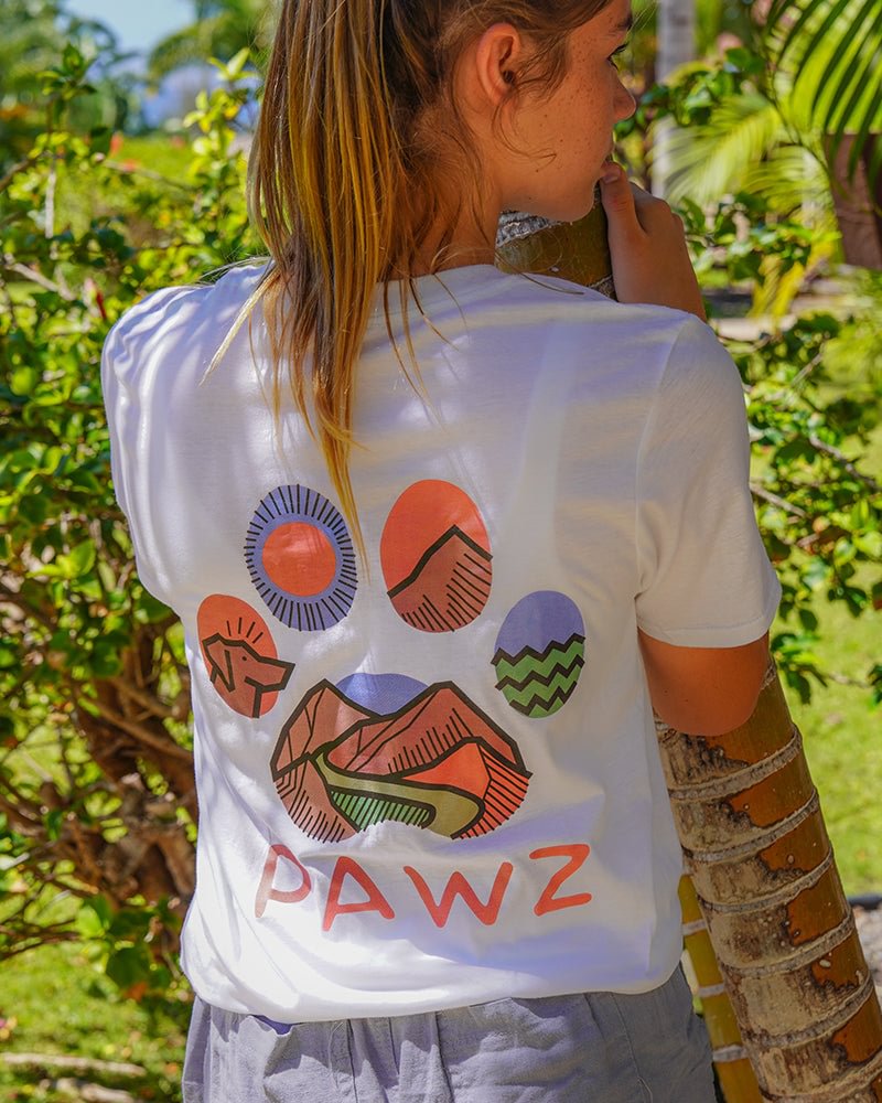 Pawz Colorful Hiking White Tee