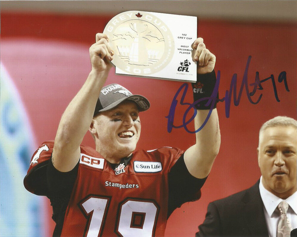 Calgary Stampeders CFL Bo Levi Mitchell Signed Autographed 8x10 CFL Photo Poster painting COA C