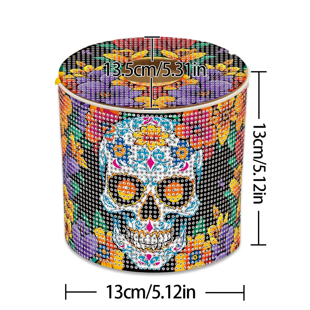 Flower Skeleton DIY Diamond Painting Handmade Tissue Holder Crystal Tissue Box