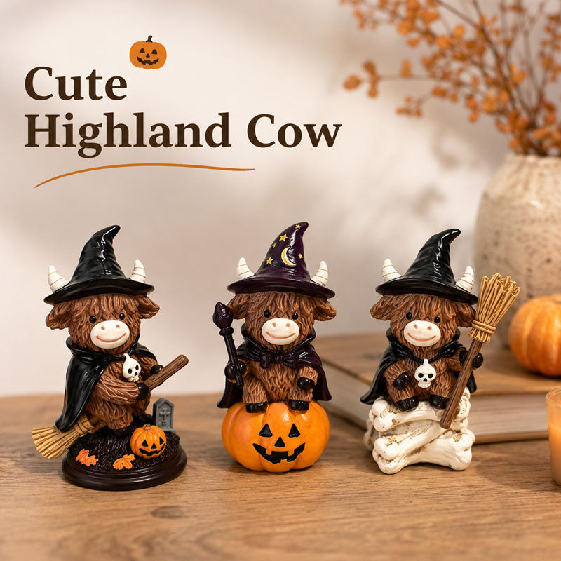 Halloween Highland Cow tabletop decor