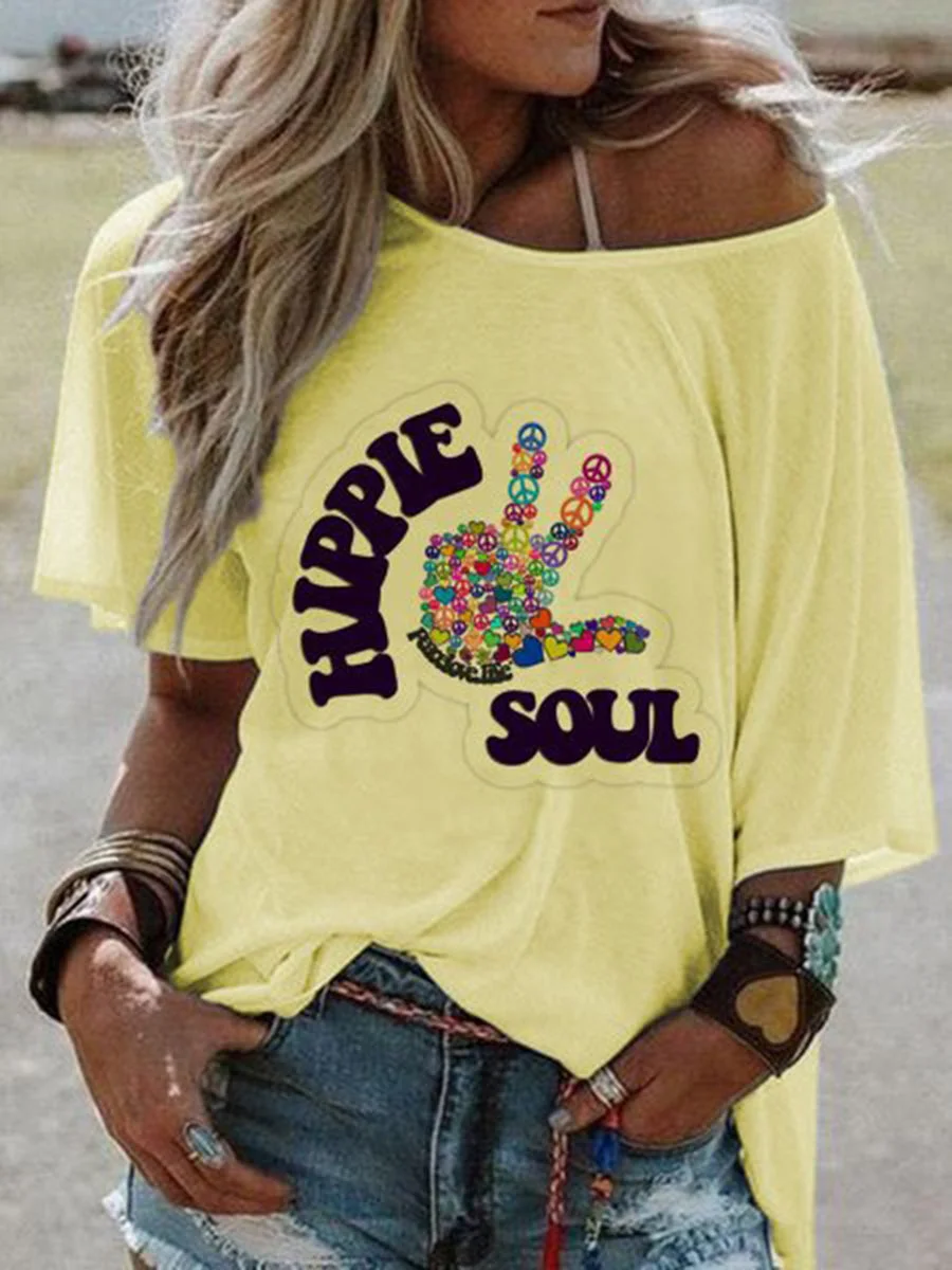 Hippie Soul One Shoulder T-shirt