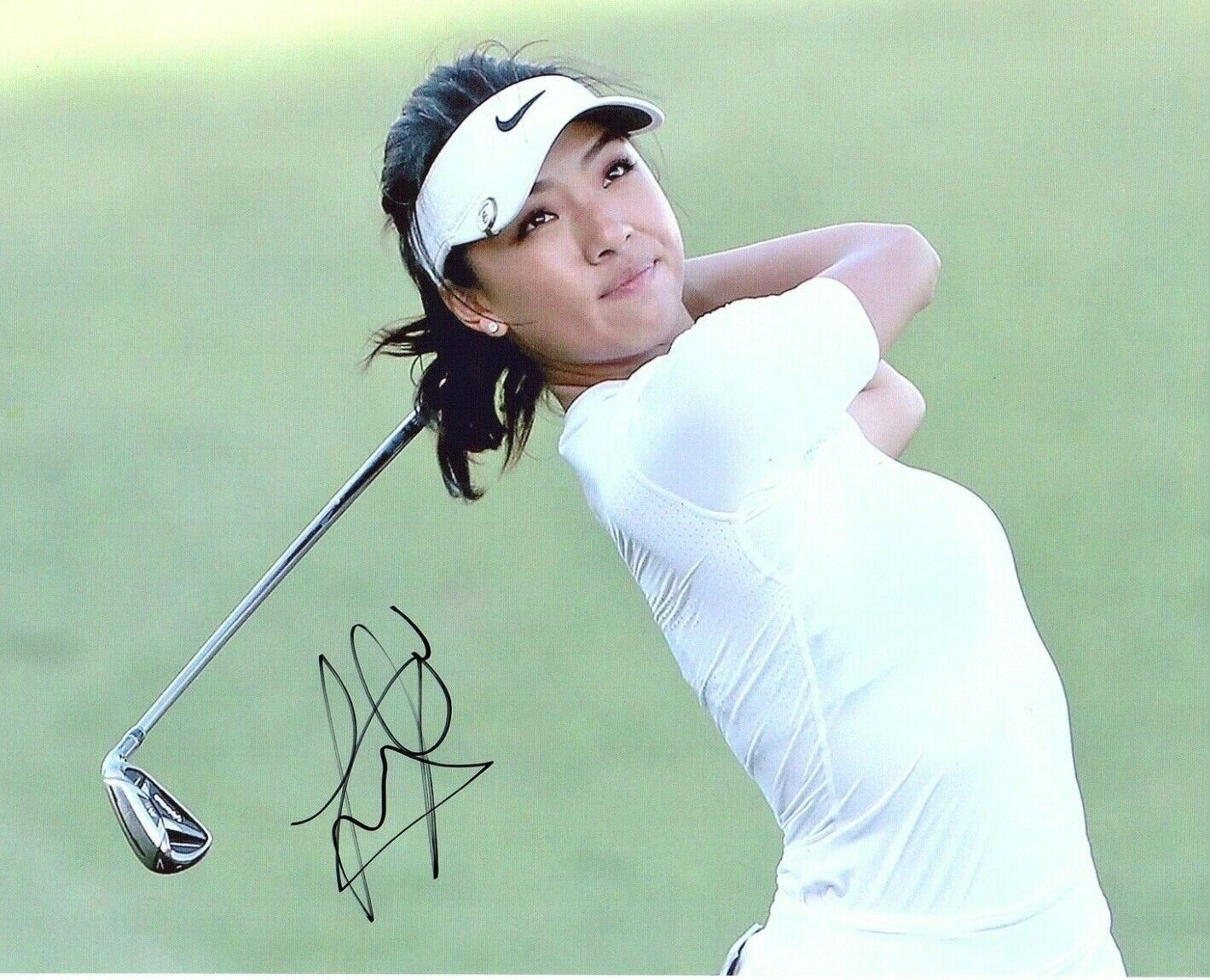 Muni He LPGA star signed autograph 8x10 golf Photo Poster painting coa China USC Lily He SEXY =