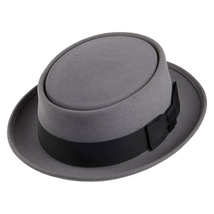 Christys Hats Monk Fur Felt Pork Pie Hat - Light Grey