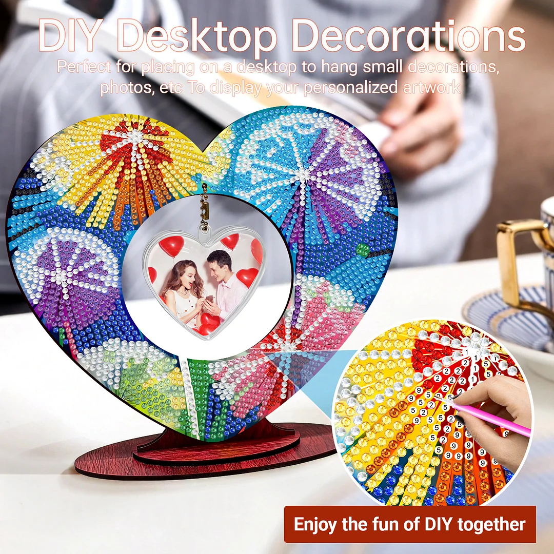 2D Flatt DIY Wooden Dandelion Desktop Diamond Art Ornament Kits Home Decor