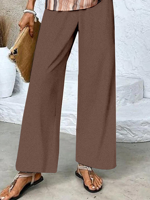 Women's Sleeveless Square Collar Graphic Printed Casual Set