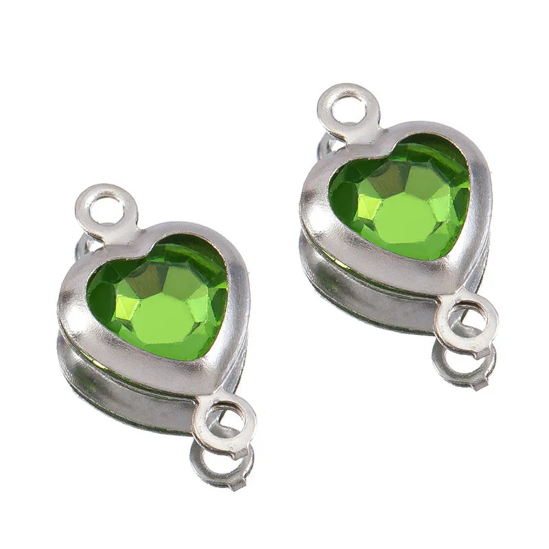 10 PCS/Package 6.5*11.5mm 304 Stainless Steel Zircon Square Pendant Jewelry Accessories