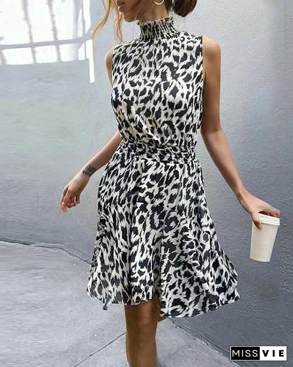 Leopard Print Midi Dress