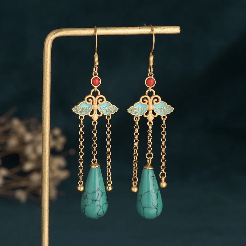 Turquoise Retro Drop Dangle Earrings