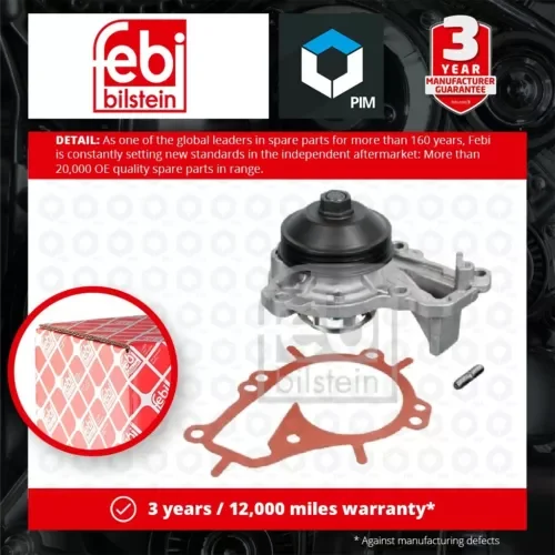 Water Pump fits CITROEN C4 CACTUS VTi 1.2 2014 on Coolant 9803442480 Febi New Parts
