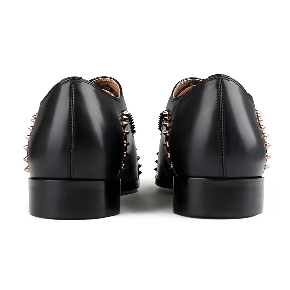 Merumote Gentleman's Oxford Red bottom Shoes Rivet Matte Party Wedding Banquet Shoes-MERUMOTE