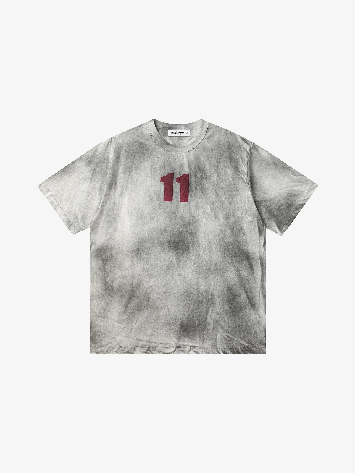 Grey Act Chic Washed Dirty Effect Number Print Tee Front