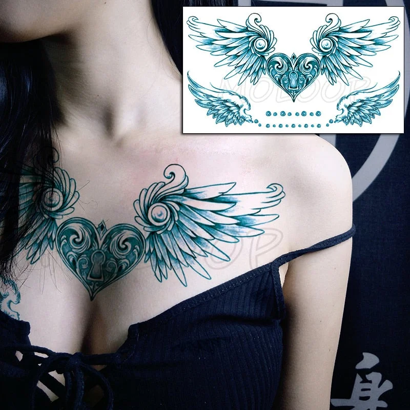 Temporary Tattoo Sticker Plant Leaf Flower Like Butterfly Sexy Chest Back Fake Tatoo Waterproof Flash Tatto Art for Woman Girl
