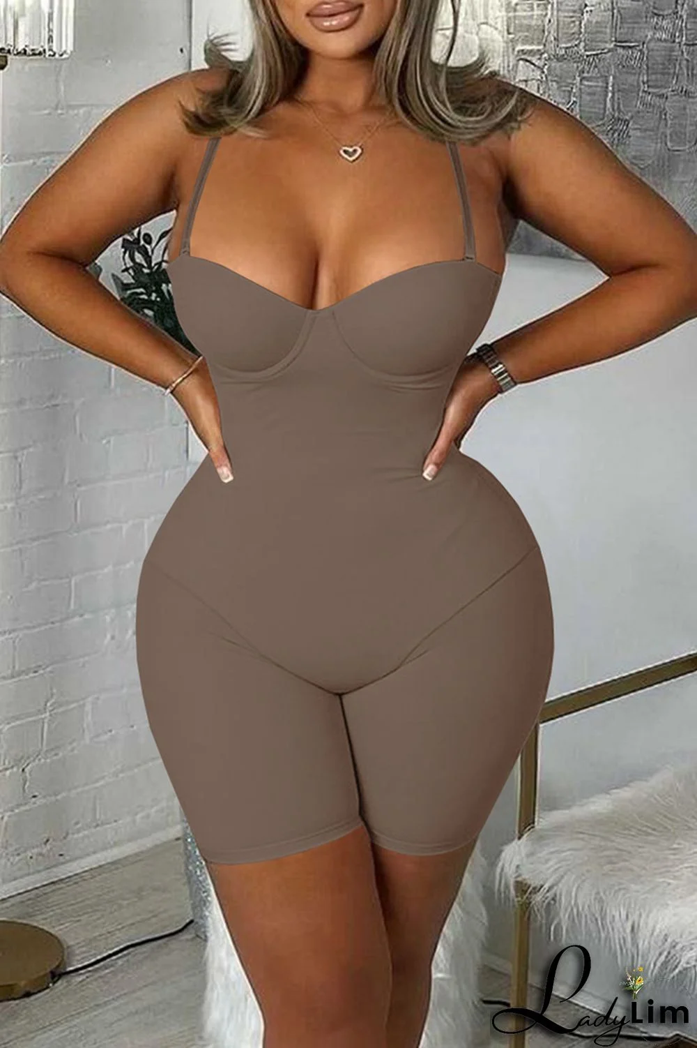 Pink Sexy Casual Solid Backless Spaghetti Strap Skinny Romper